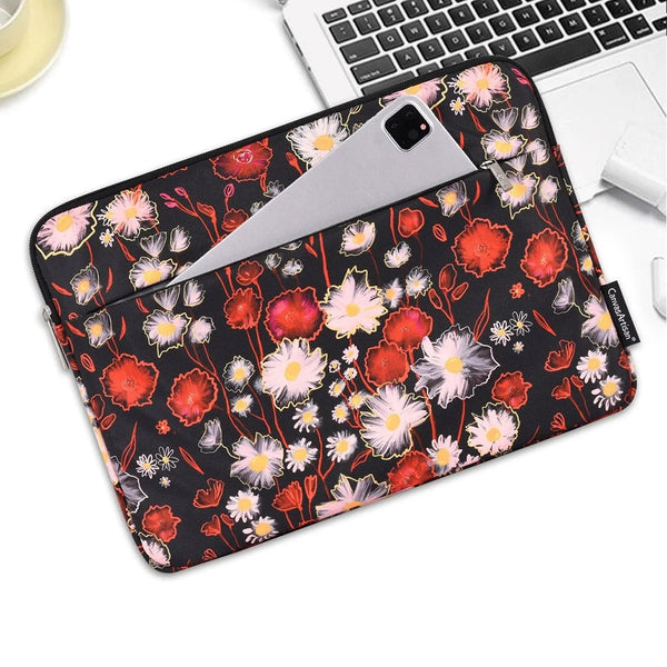 Housse ordinateur et tablette fleurie