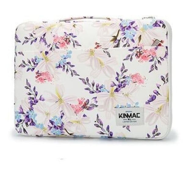 etui ordinateur 14 pouces blanc à fleurs