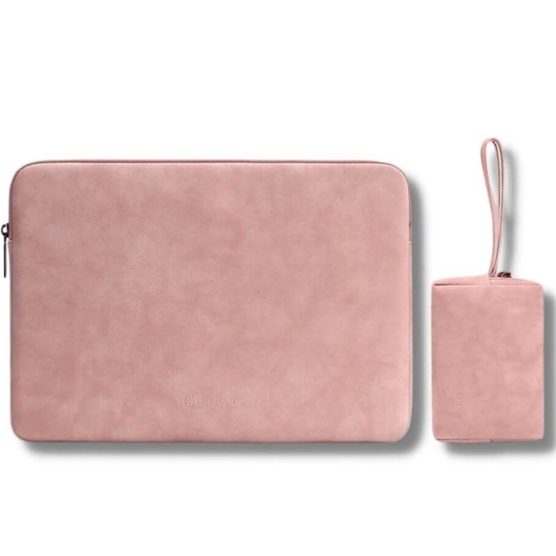 Housse pour ordinateur portable 13 pouces - En simili cuir rose